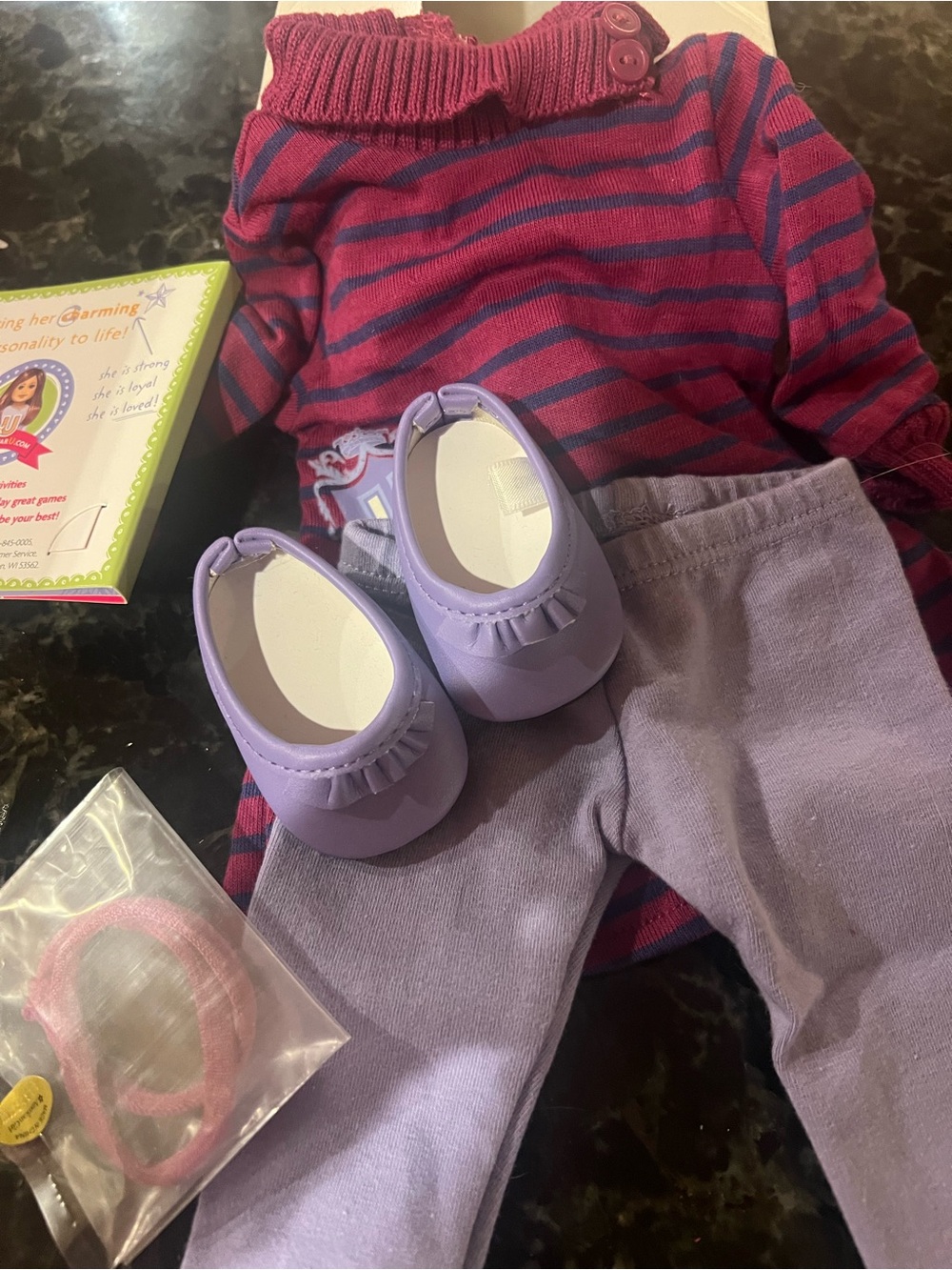 American girl 18 inch doll striped school dress